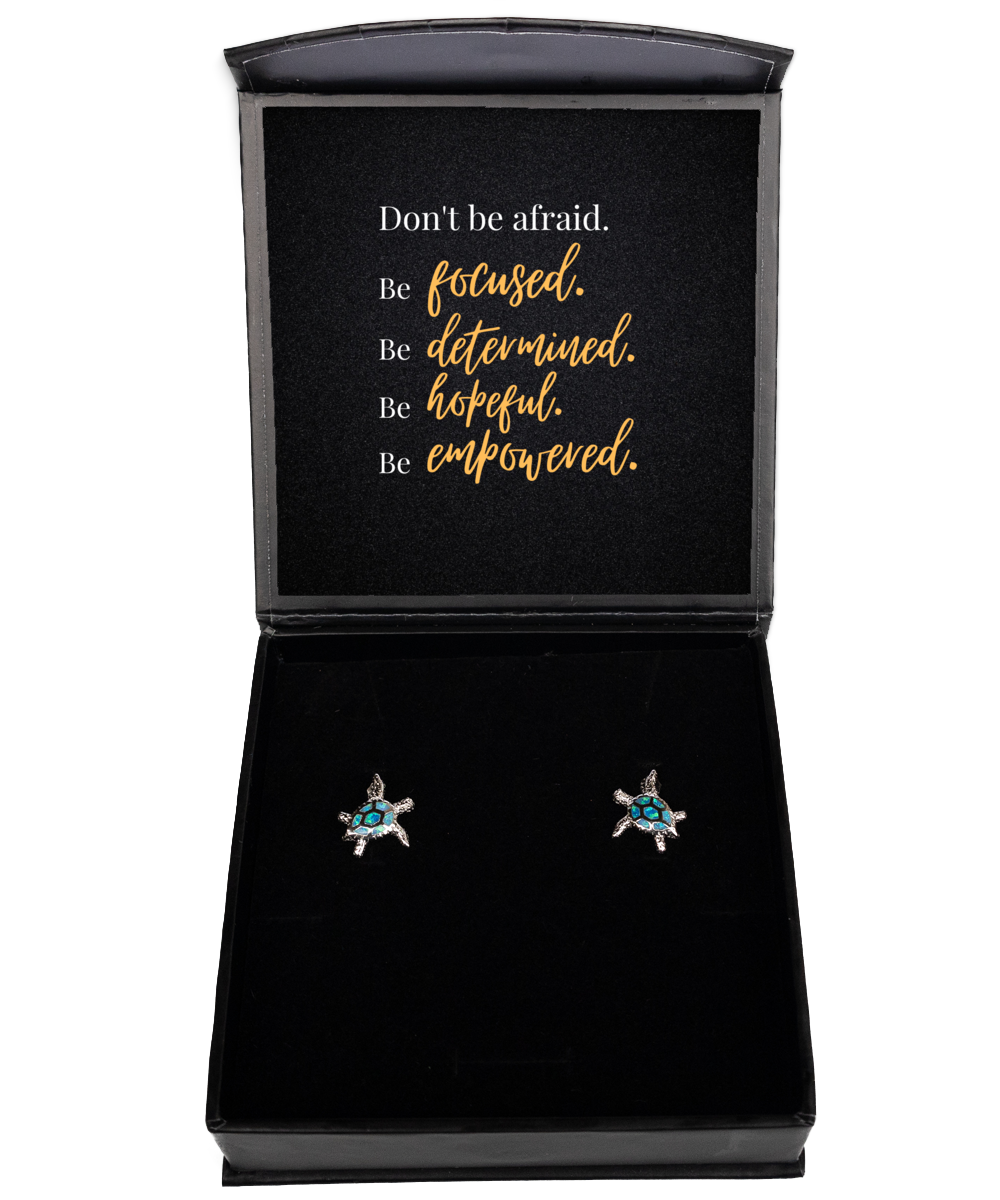 Shine with Confidence - Inspirational Earrings Included,  Opal Turtle Earrings. Model 60093