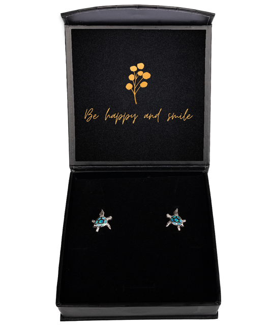 Earrings that Sparkle with Motivation - Glamour with Purpose,  Opal Turtle Earrings. Model 60093