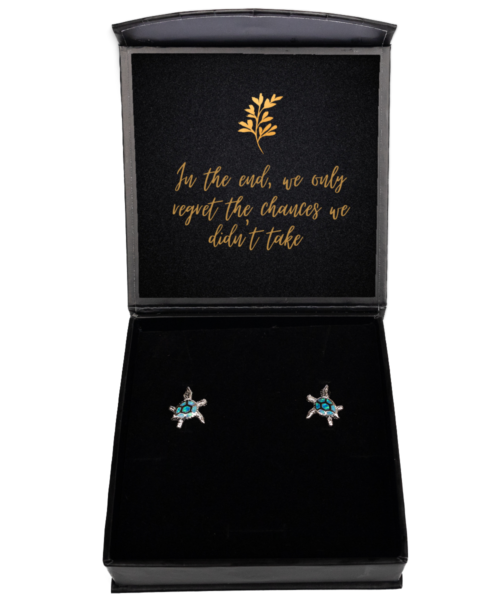 Earrings of Empowerment and Beauty - Your Daily Motivation,  Opal Turtle Earrings. Model 60093