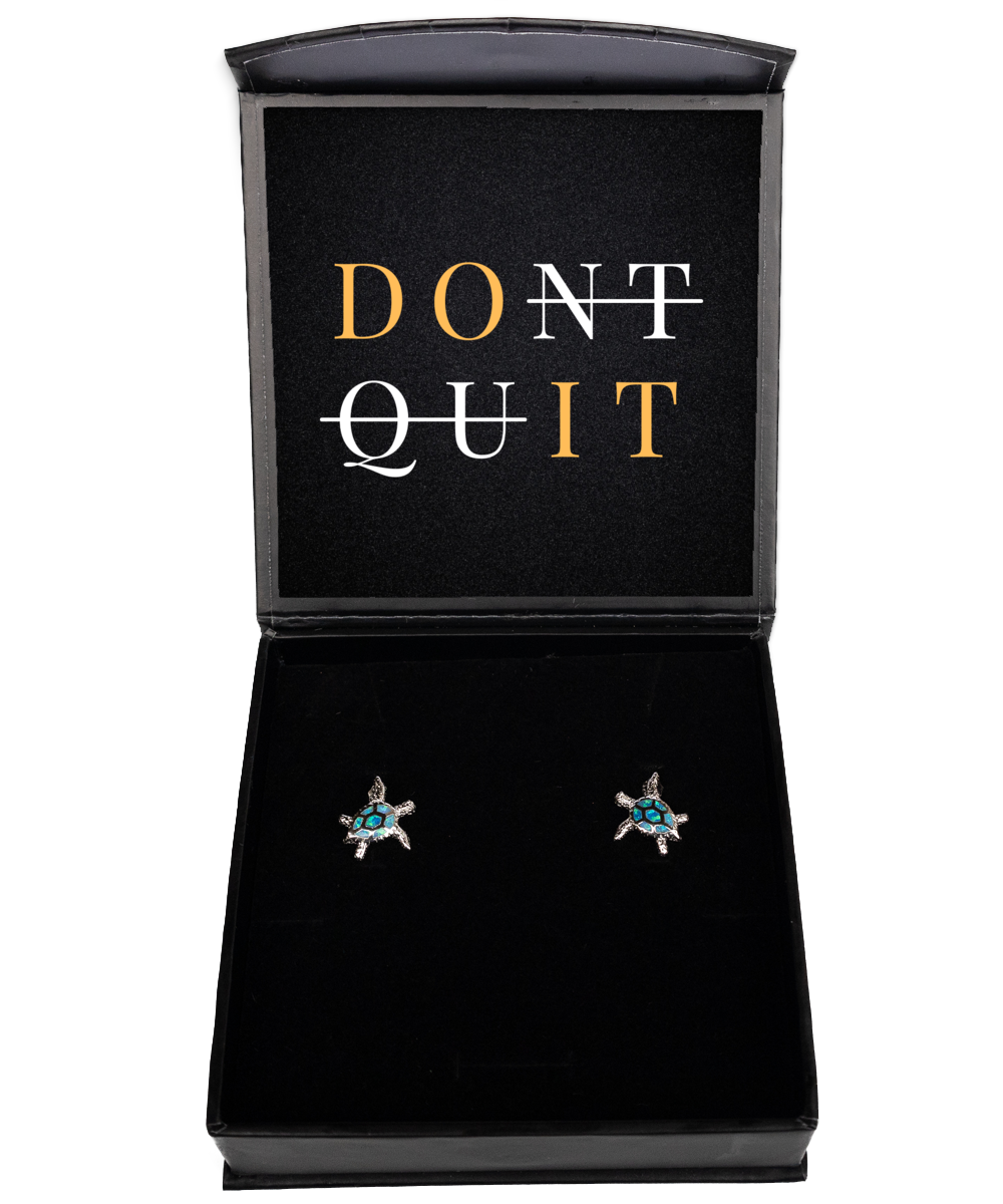 Elegance Meets Empowerment - Inspirational Earrings for Every Occasion,  Opal Turtle Earrings. Model 60093
