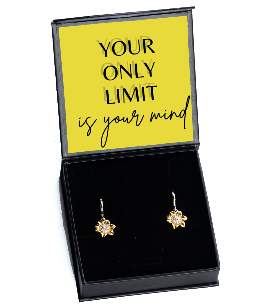 Elevate Your Style with Motivational Earrings,  Sunflower Earrings. Model 60094 - special gifts for any occasion for daughter, gifts for mother, wife, girlfriend or sisters