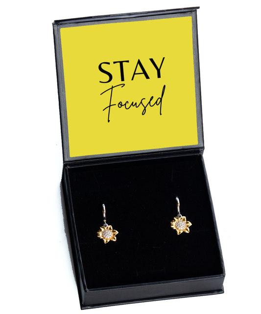 Wear Your Aspirations: Empowering Earring Collection,  Sunflower Earrings. Model 60094 - special gifts for any occasion for daughter, gifts for mother, wife, girlfriend or sisters