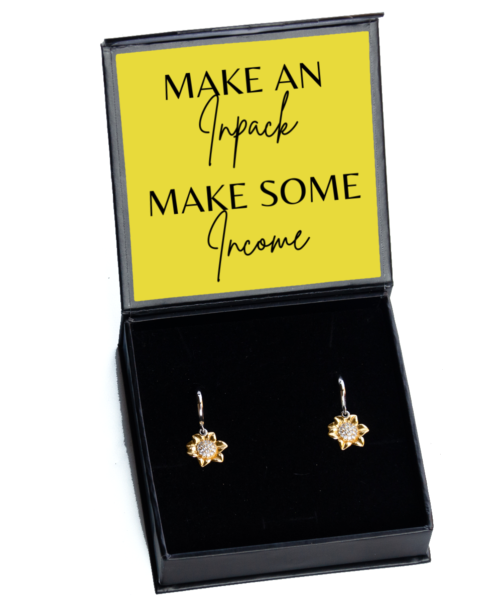 Boost Your Confidence with Inspirational Bling,  Sunflower Earrings. Model 60094 - special gifts for any occasion for daughter, gifts for mother, wife, girlfriend or sisters