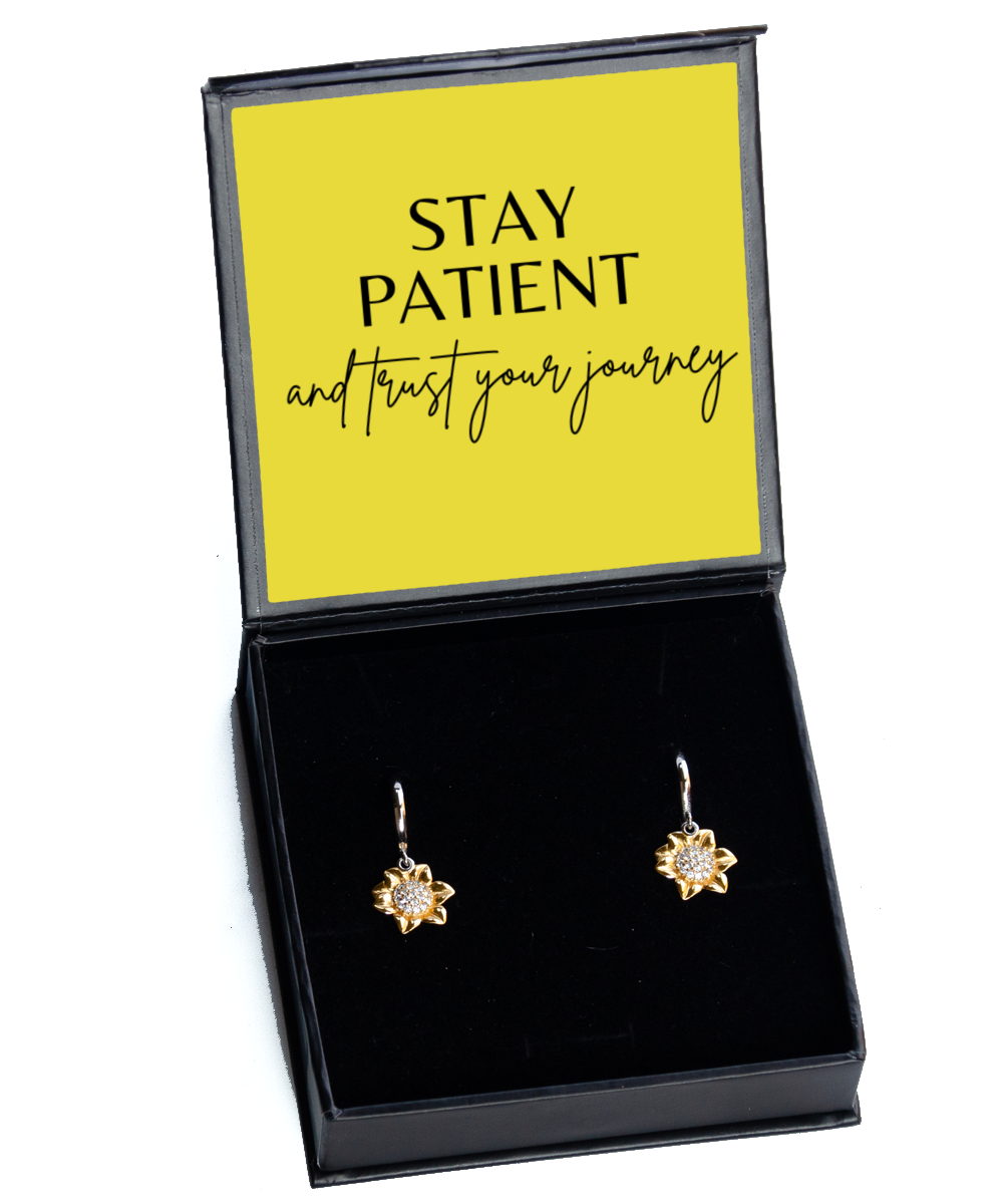 Elegance Meets Encouragement: Don't Quit Earrings,  Sunflower Earrings. Model 60094 - special gifts for any occasion for daughter, gifts for mother, wife, girlfriend or sisters