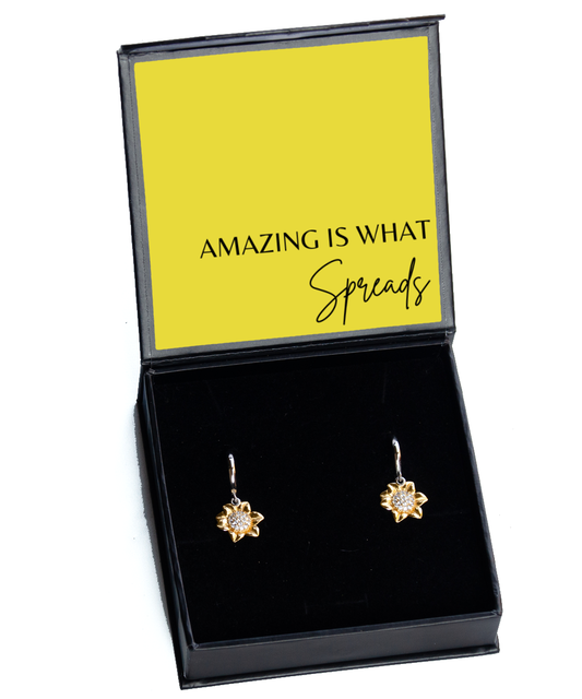 Dream Big, Shine Bright: Inspirational Ear Adornments,  Sunflower Earrings. Model 60094 - special gifts for any occasion for daughter, gifts for mother, wife, girlfriend or sisters