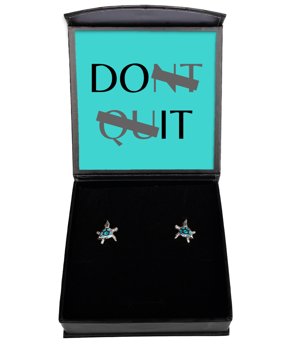Empower Your Ears: Inspirational Earrings Collection,  Opal Turtle Earrings. Model 60095 - special gifts for any occasion for daughter, gifts for mother, wife, girlfriend or sisters