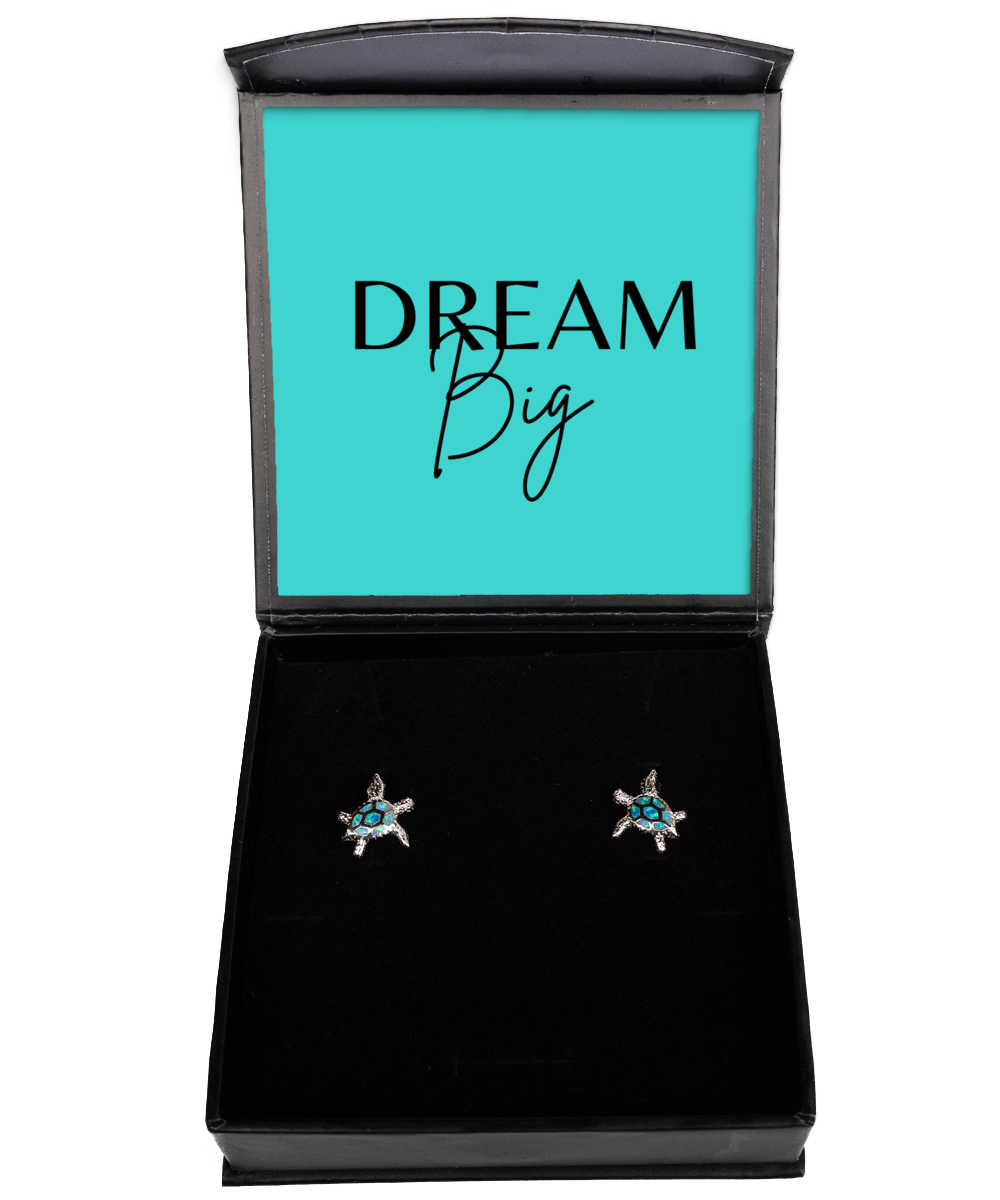 Dream Big & Shine Bright: Inspiring Earring Set,  Opal Turtle Earrings. Model 60095 - special gifts for any occasion for daughter, gifts for mother, wife, girlfriend or sisters