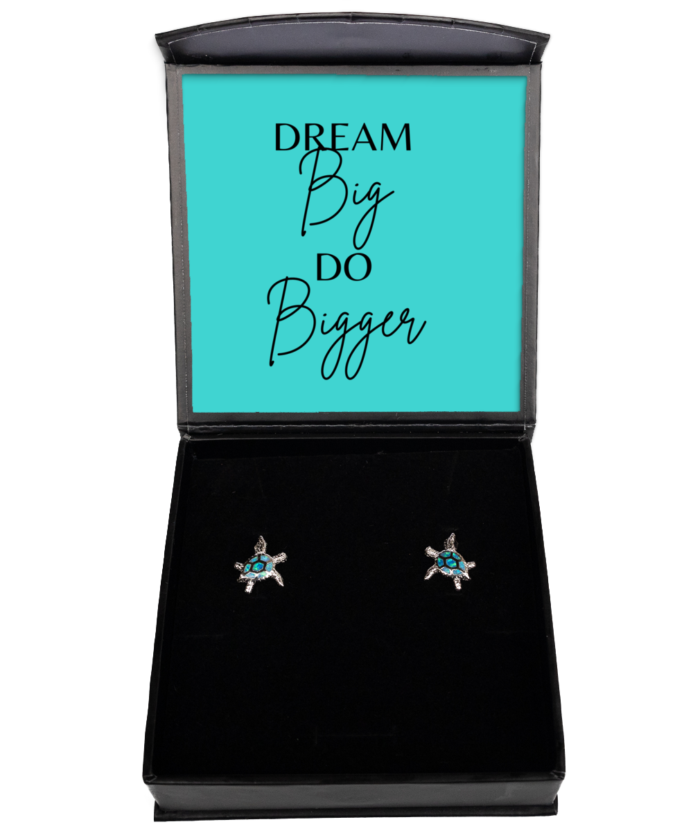 Unleash Your Potential with Inspirational Earrings,  Opal Turtle Earrings. Model 60095 - special gifts for any occasion for daughter, gifts for mother, wife, girlfriend or sisters