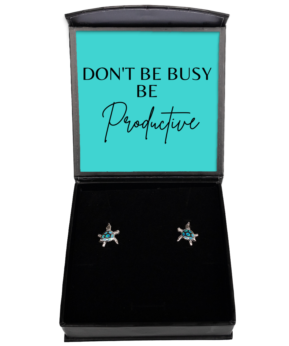 Own Your Style with Inspirational Message Earrings,  Opal Turtle Earrings. Model 60095 - special gifts for any occasion for daughter, gifts for mother, wife, girlfriend or sisters