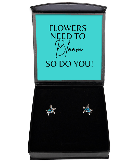 Stay Resilient with Don't Quit Earrings,  Opal Turtle Earrings. Model 60095 - special gifts for any occasion for daughter, gifts for mother, wife, girlfriend or sisters