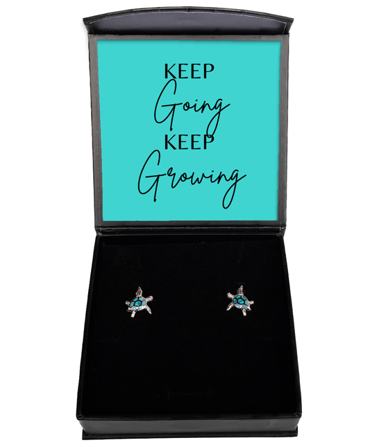 Dress for Success: Inspirational Ear Candy,  Opal Turtle Earrings. Model 60095 - special gifts for any occasion for daughter, gifts for mother, wife, girlfriend or sisters