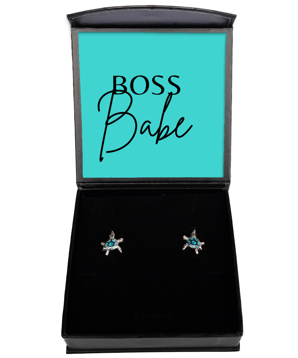 Earrings for the Resilient Soul,  Opal Turtle Earrings. Model 60095 - special gifts for any occasion for daughter, gifts for mother, wife, girlfriend or sisters