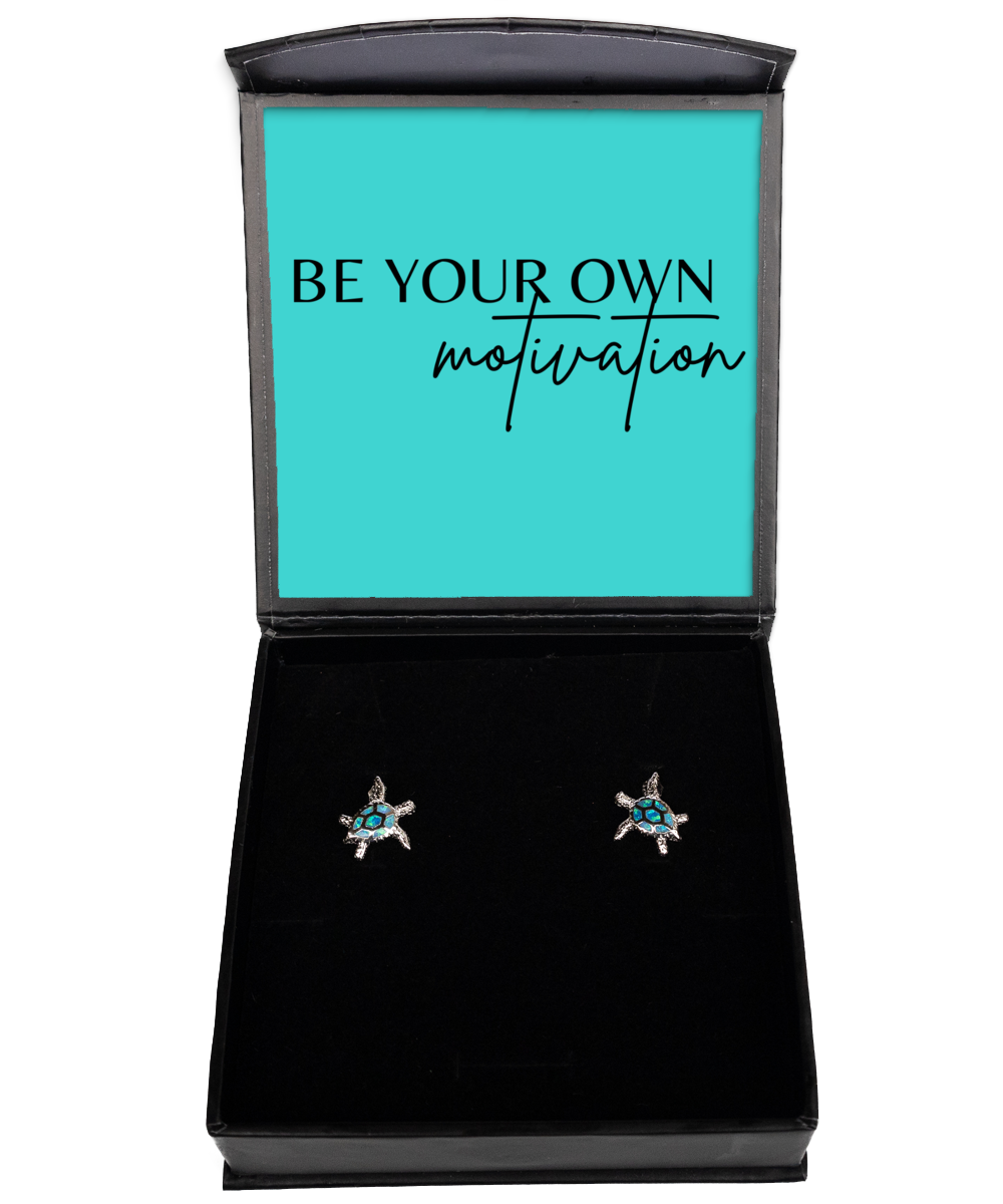 Confident Elegance: Own Your Message Earrings,  Opal Turtle Earrings. Model 60095 - special gifts for any occasion for daughter, gifts for mother, wife, girlfriend or sisters