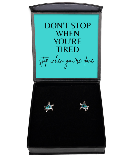 Motivational Marvels for Your Ears,  Opal Turtle Earrings. Model 60095 - special gifts for any occasion for daughter, gifts for mother, wife, girlfriend or sisters