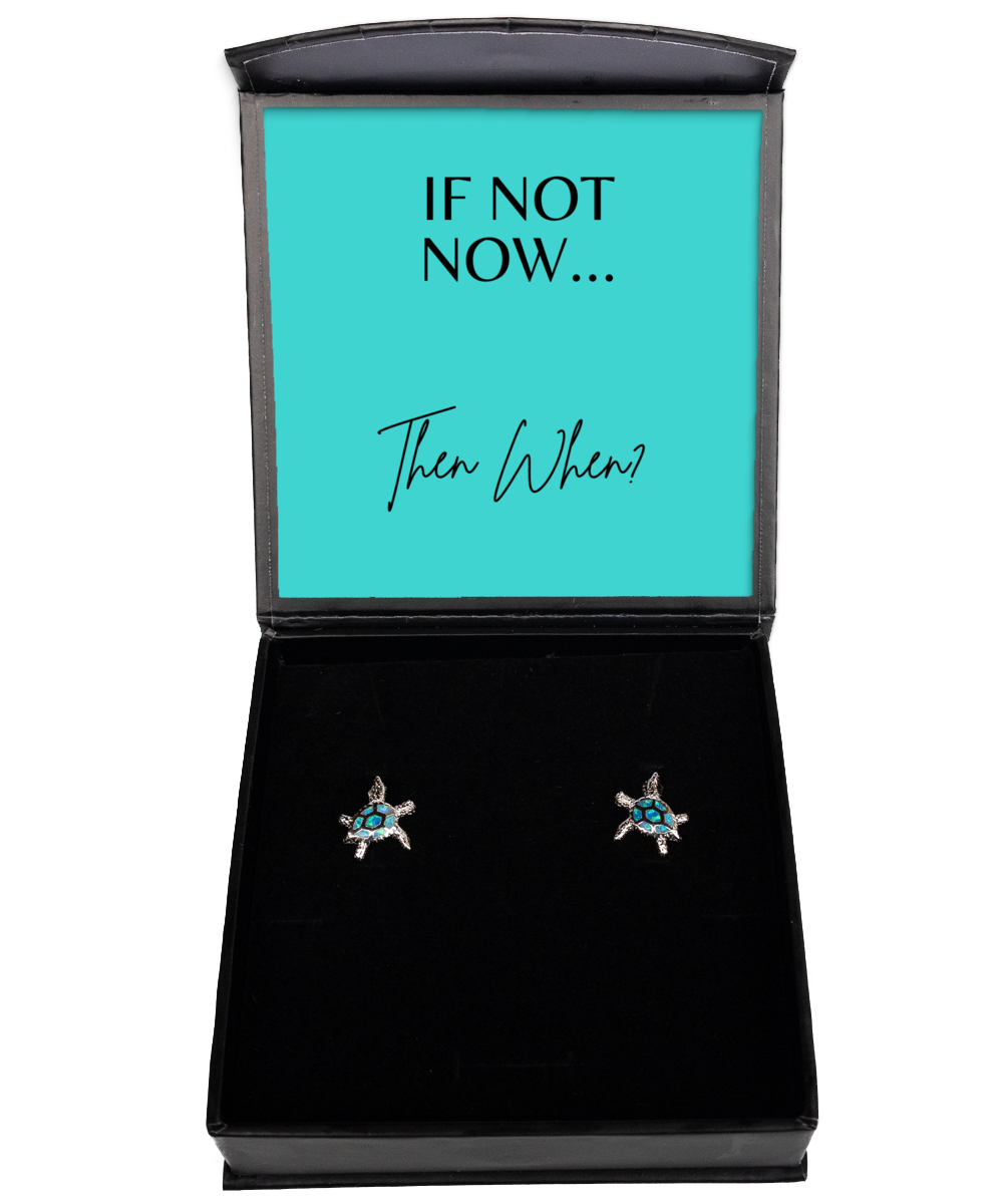 Earrings That Speak Volumes: Dream, Believe, Achieve,  Opal Turtle Earrings. Model 60095 - special gifts for any occasion for daughter, gifts for mother, wife, girlfriend or sisters