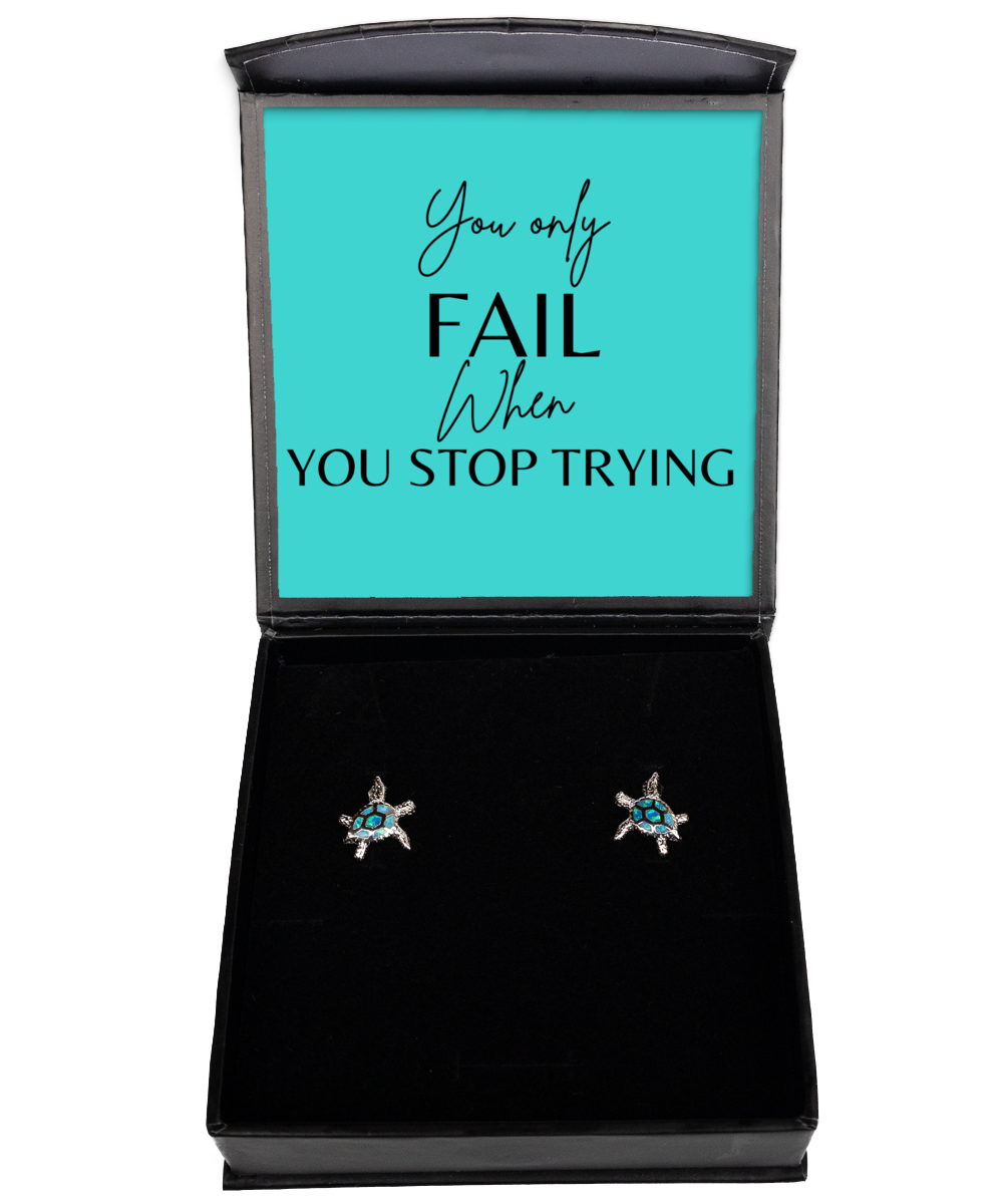 Elevate Your Style with Empowering Earrings,  Opal Turtle Earrings. Model 60095 - special gifts for any occasion for daughter, gifts for mother, wife, girlfriend or sisters