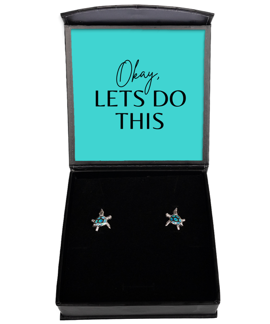 Inspirational Adornments for Every Day,  Opal Turtle Earrings. Model 60095 - special gifts for any occasion for daughter, gifts for mother, wife, girlfriend or sisters