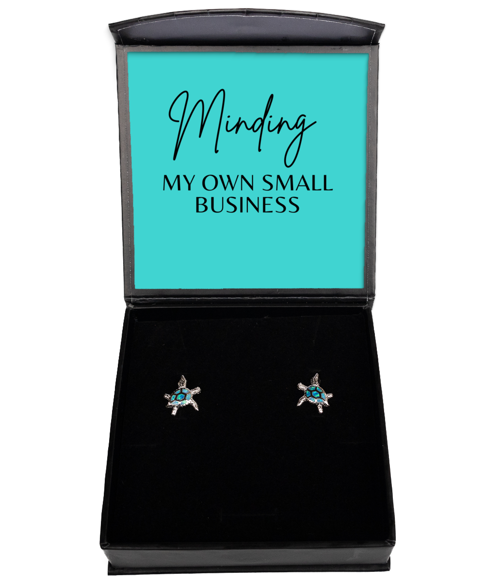 Elegance with a Purpose: Empowering Earring Duo,  Opal Turtle Earrings. Model 60095 - special gifts for any occasion for daughter, gifts for mother, wife, girlfriend or sisters