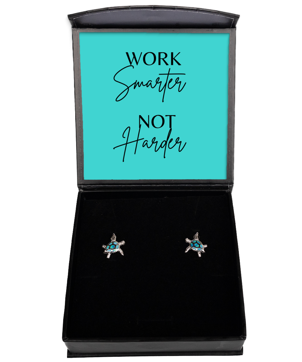 I Can and I Will Earrings - Your Daily Encouragement,  Opal Turtle Earrings. Model 60095 - special gifts for any occasion for daughter, gifts for mother, wife, girlfriend or sisters