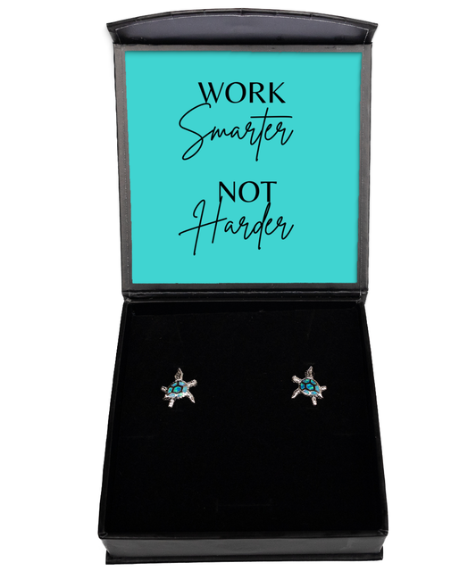 I Can and I Will Earrings - Your Daily Encouragement,  Opal Turtle Earrings. Model 60095 - special gifts for any occasion for daughter, gifts for mother, wife, girlfriend or sisters