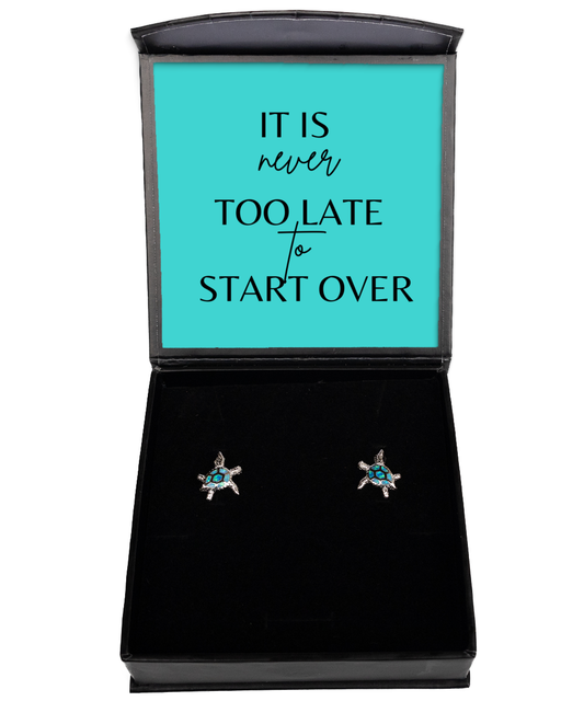 Stylish Inspiration: Message Earrings Collection,  Opal Turtle Earrings. Model 60095 - special gifts for any occasion for daughter, gifts for mother, wife, girlfriend or sisters