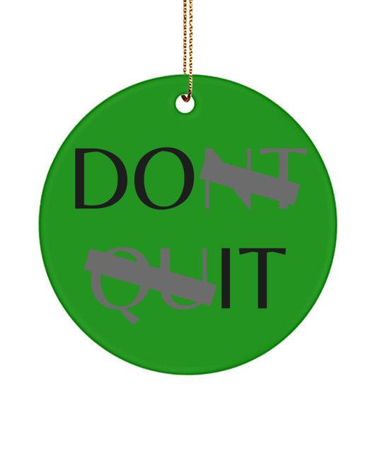 Holiday Bliss: Inspirational Christmas Ornament, green , Motivational Inspirational Christmas Holiday Ornament. Model 60096