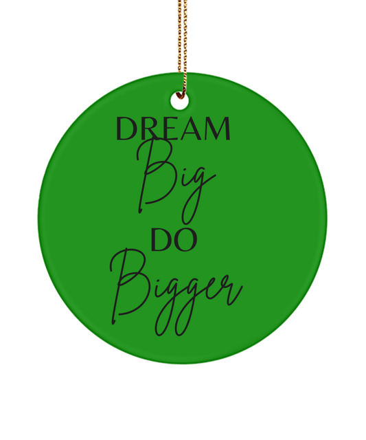 Uplifting Holidays: Inspirational Keepsake, green , Motivational Inspirational Christmas Holiday Ornament. Model 60096