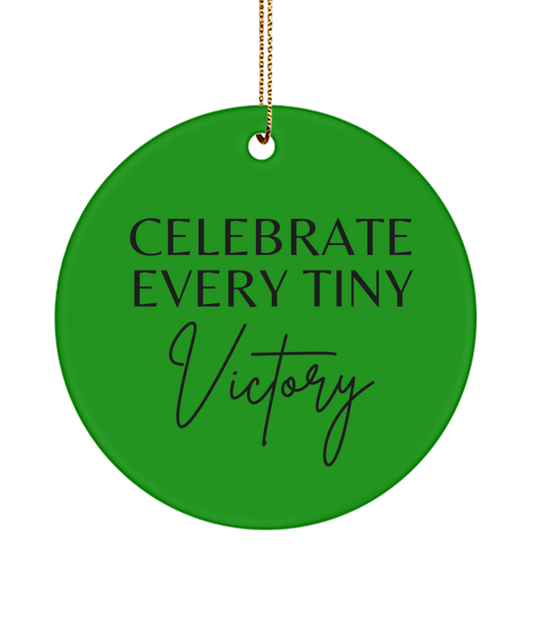 Joyful Inspiration for Christmas, green , Motivational Inspirational Christmas Holiday Ornament. Model 60096