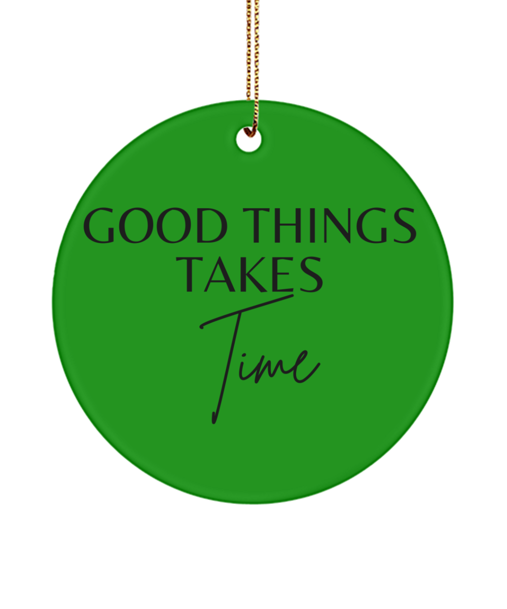 Motivate Your Holidays: Inspirational Ornament, green , Motivational Inspirational Christmas Holiday Ornament. Model 60096