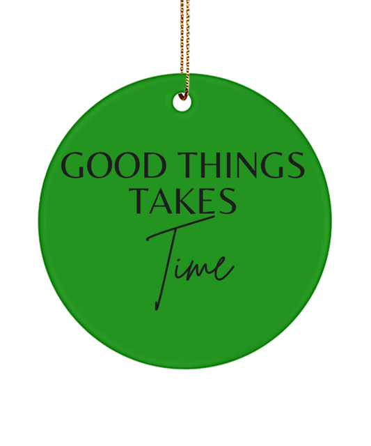 Motivate Your Holidays: Inspirational Ornament, green , Motivational Inspirational Christmas Holiday Ornament. Model 60096