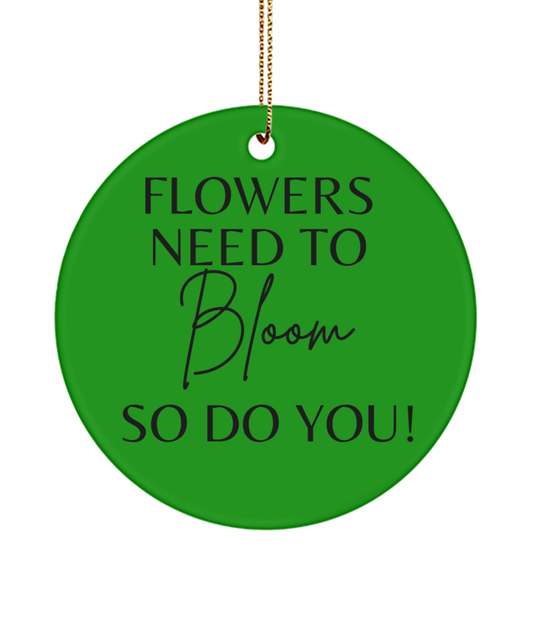 Inspire and Decorate this Christmas, green , Motivational Inspirational Christmas Holiday Ornament. Model 60096