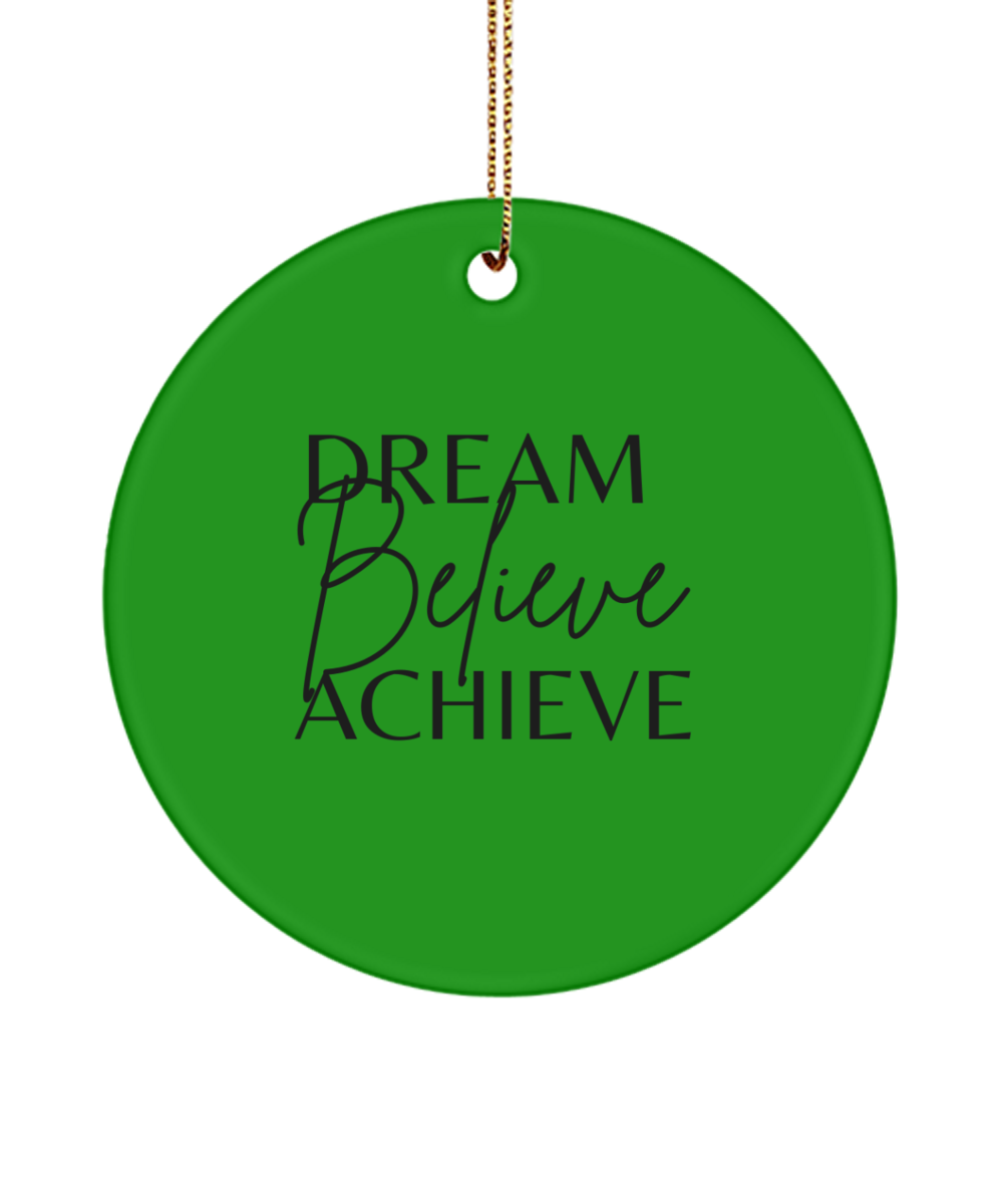 Holiday Hope in an Ornament, green , Motivational Inspirational Christmas Holiday Ornament. Model 60096