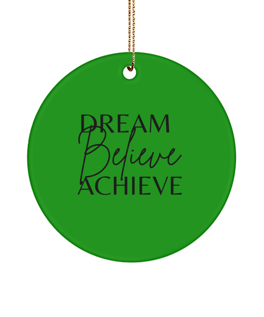 Holiday Hope in an Ornament, green , Motivational Inspirational Christmas Holiday Ornament. Model 60096
