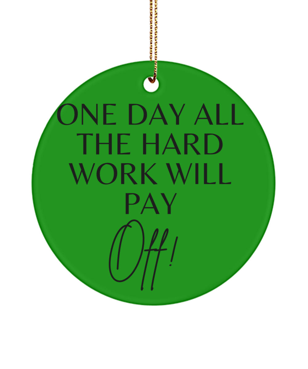 Festive Inspiration: Christmas Keepsake, green , Motivational Inspirational Christmas Holiday Ornament. Model 60096