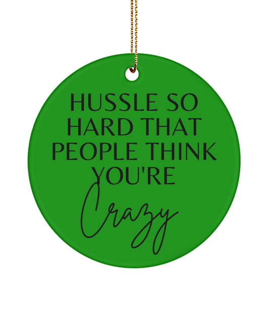 Inspirational Wishes for Christmas, green , Motivational Inspirational Christmas Holiday Ornament. Model 60096