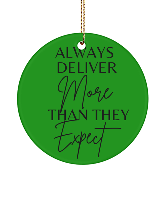 Dream Big, Shine Bright: Inspirational Decor, green , Motivational Inspirational Christmas Holiday Ornament. Model 60096