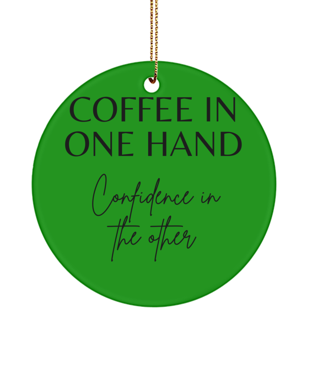 Inspiration for a Merry Christmas, green , Motivational Inspirational Christmas Holiday Ornament. Model 60096