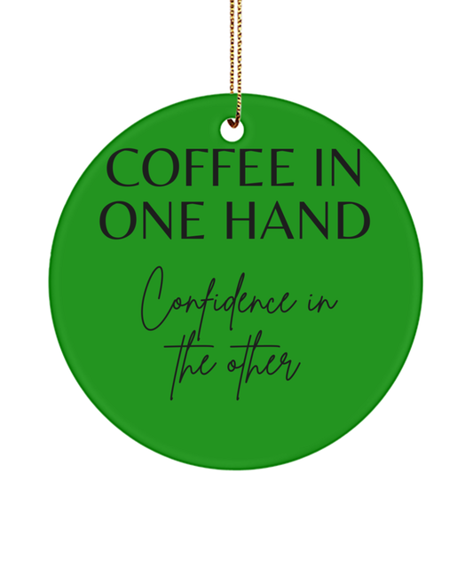 Inspiration for a Merry Christmas, green , Motivational Inspirational Christmas Holiday Ornament. Model 60096