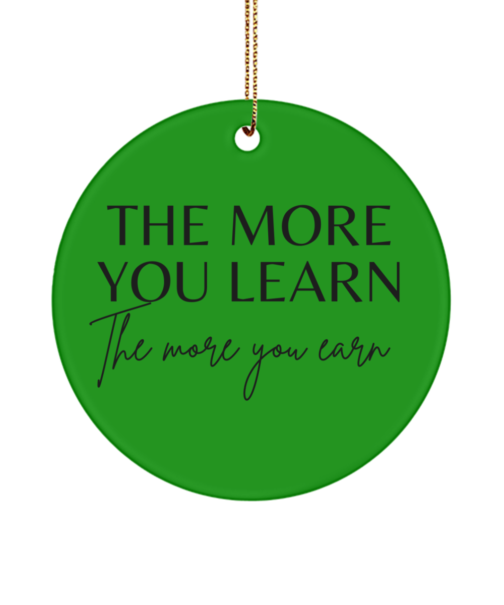 Motivational Magic: Christmas Keepsake, green , Motivational Inspirational Christmas Holiday Ornament. Model 60096