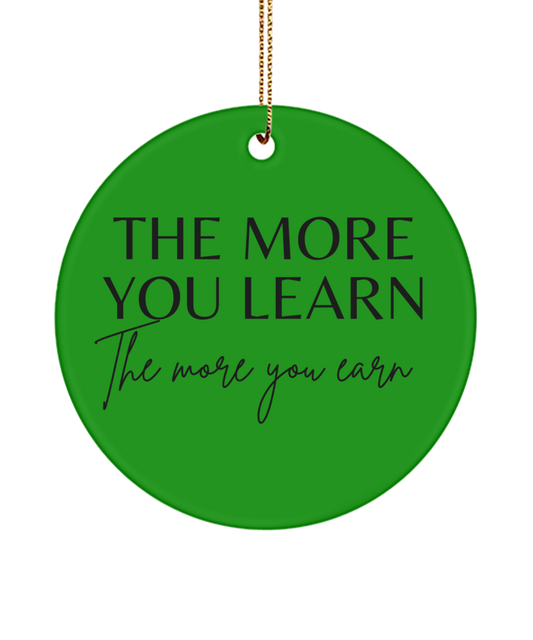 Motivational Magic: Christmas Keepsake, green , Motivational Inspirational Christmas Holiday Ornament. Model 60096
