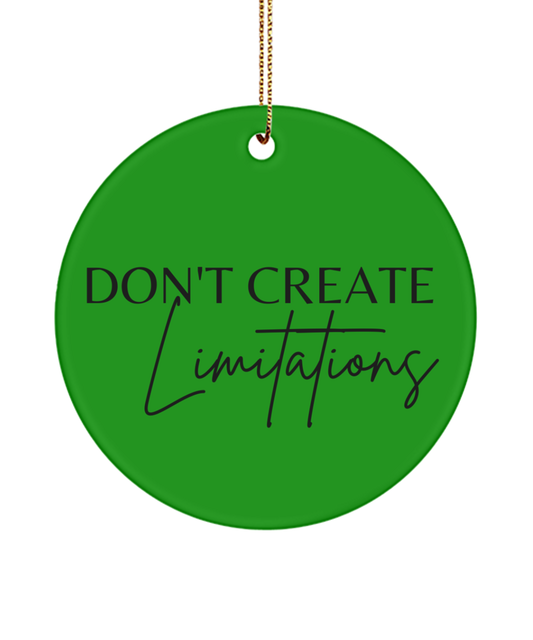 Christmas Dreams Come True: Ornament, green , Motivational Inspirational Christmas Holiday Ornament. Model 60096
