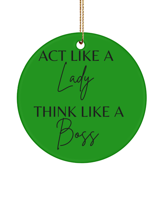 Inspirational Ornament for a Bright Xmas, green , Motivational Inspirational Christmas Holiday Ornament. Model 60096