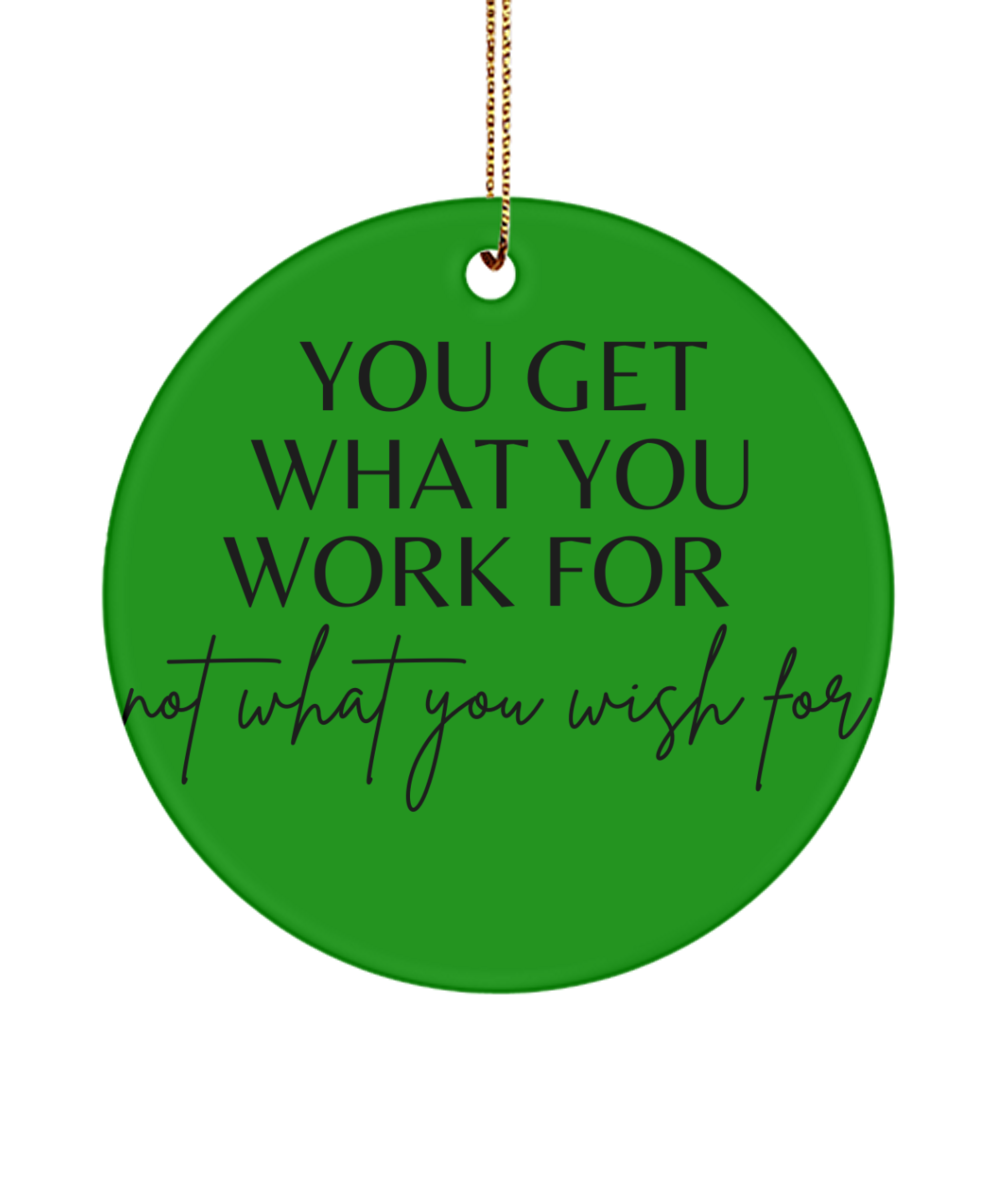 Motivational Moments: Xmas Keepsake, green , Motivational Inspirational Christmas Holiday Ornament. Model 60096