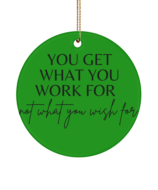 Motivational Moments: Xmas Keepsake, green , Motivational Inspirational Christmas Holiday Ornament. Model 60096