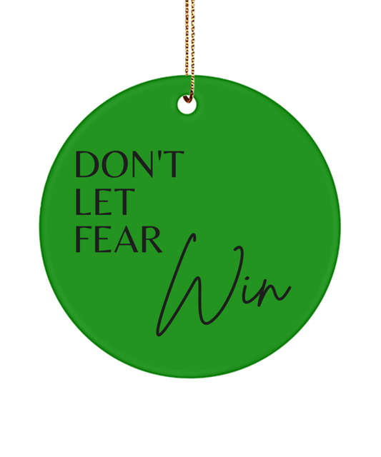 Christmas Cheer, Inspiration Near, green , Motivational Inspirational Christmas Holiday Ornament. Model 60096