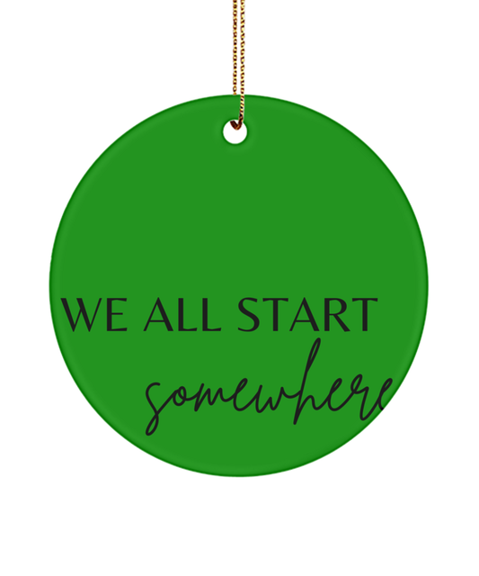 Believe in Magic: Christmas Ornament, green , Motivational Inspirational Christmas Holiday Ornament. Model 60096