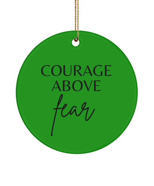 Inspiration in Every Glittering Detail, green , Motivational Inspirational Christmas Holiday Ornament. Model 60096