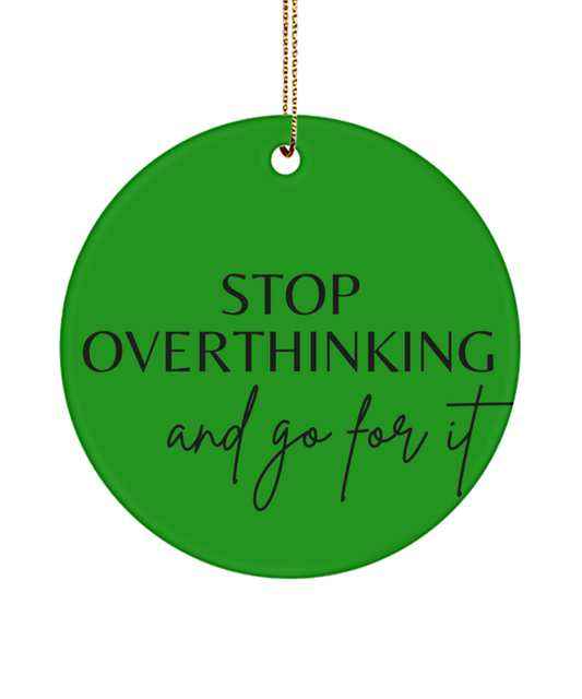 Uplift Your Spirit this Holiday Season, green , Motivational Inspirational Christmas Holiday Ornament. Model 60096