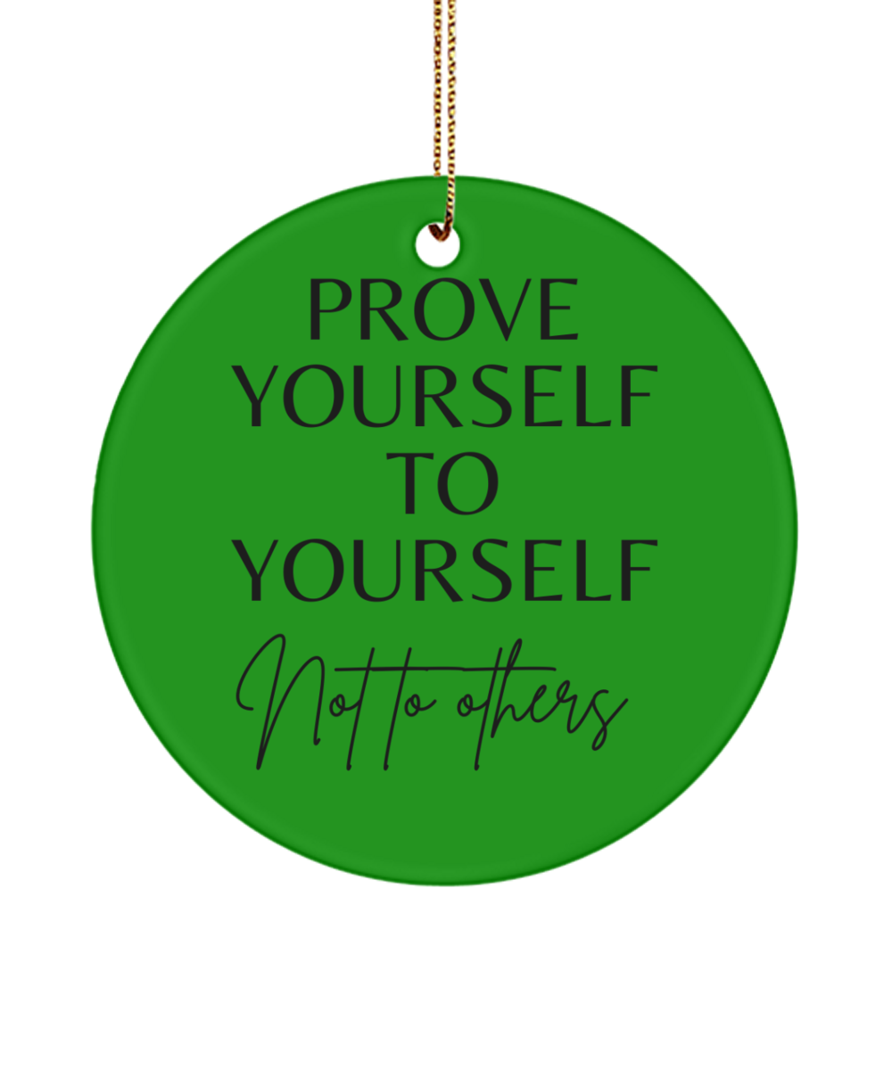 Inspirational Wishes for Xmas, green , Motivational Inspirational Christmas Holiday Ornament. Model 60096
