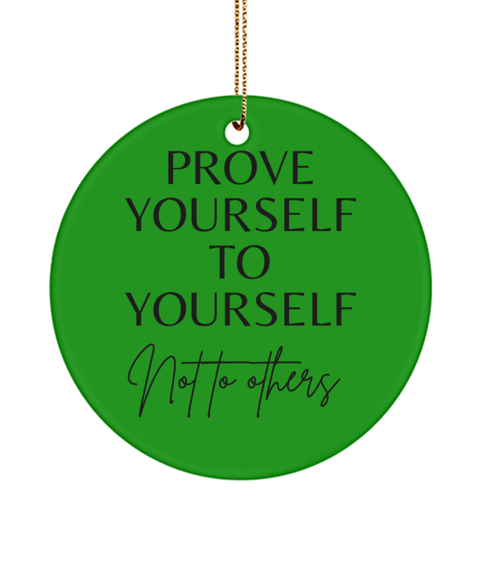 Inspirational Wishes for Xmas, green , Motivational Inspirational Christmas Holiday Ornament. Model 60096